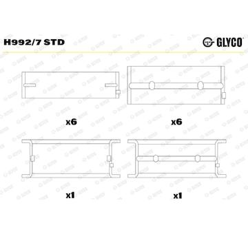 Pánev ložiska klikového hřídele GLYCO H992/7 STD