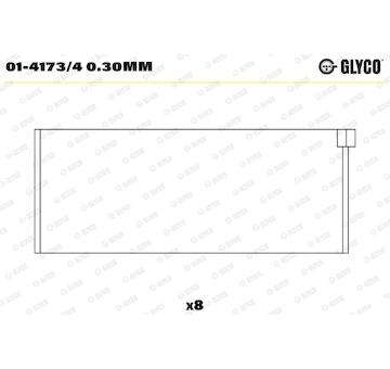 Pánev ojničního ložiska GLYCO 01-4173/4 0.30mm