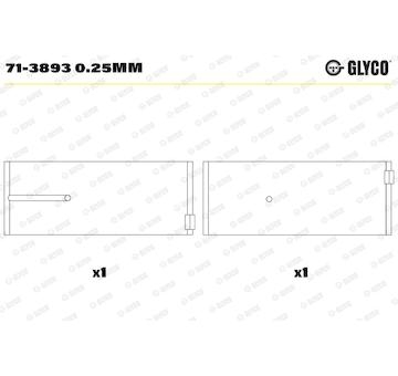Pánev ojničního ložiska GLYCO 71-3893 0.25MM