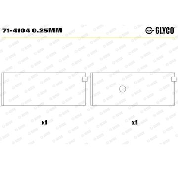 Pánev ojničního ložiska GLYCO 71-4104 0.25mm