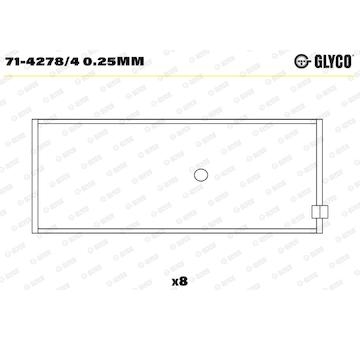 Pánev ojničního ložiska GLYCO 71-4278/4 0.25mm
