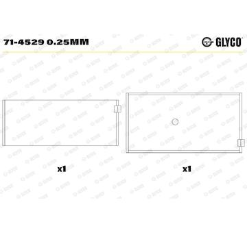 Pánev ojničního ložiska GLYCO 71-4529 0.25mm