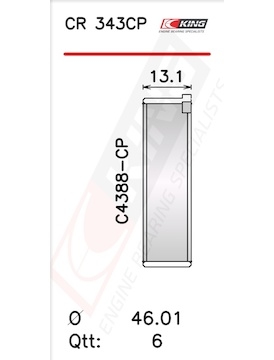 Pánev ojničního ložiska KING CR 343CP1.0