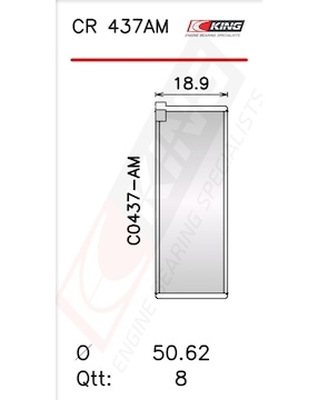 Pánev ojničního ložiska KING CR 437AM1.25