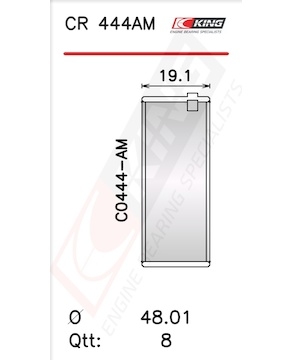 Pánev ojničního ložiska KING CR 444AM1.5