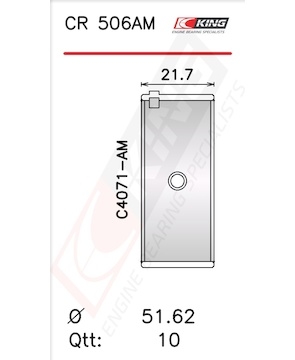 Pánev ojničního ložiska KING CR 506AM0.5