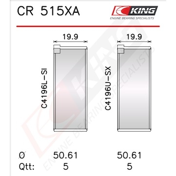 Pánev ojničního ložiska KING CR 515XA