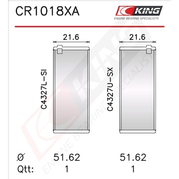 Pánev ojničního ložiska KING CR1018XA0.25