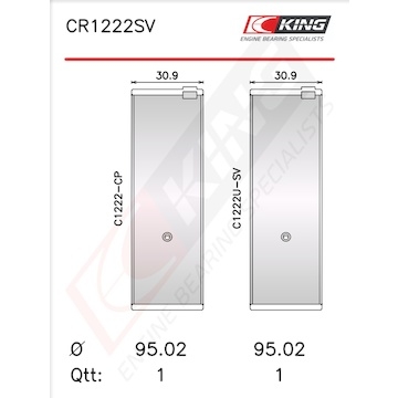 Pánev ojničního ložiska KING CR1222SV1.0