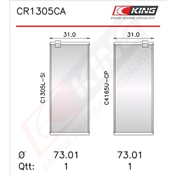 Pánev ojničního ložiska KING CR1305CA