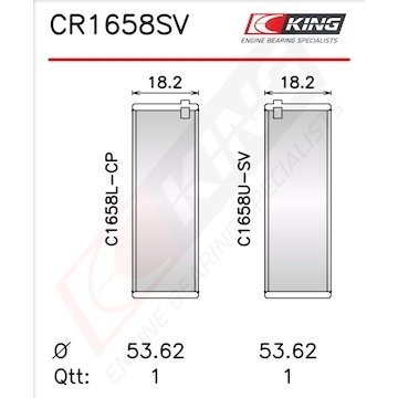 Pánev ojničního ložiska KING CR1658SV0.75