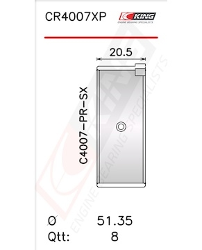Pánev ojničního ložiska KING CR4007XP0.25