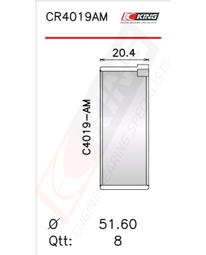Pánev ojničního ložiska KING CR4019AM0.5