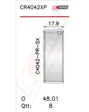 Pánev ojničního ložiska KING CR4042XP STDX