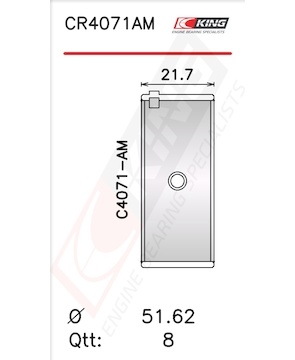 Pánev ojničního ložiska KING CR4071AM0.5