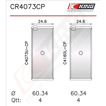Pánev ojničního ložiska KING CR4073CP 030