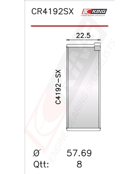 Pánev ojničního ložiska KING CR4192SX0.5