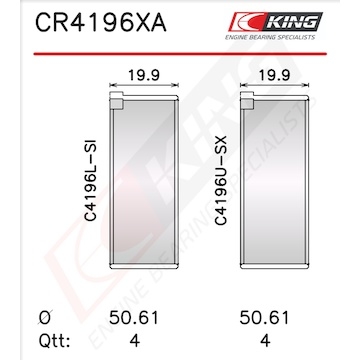 Pánev ojničního ložiska KING CR4196XA0.75