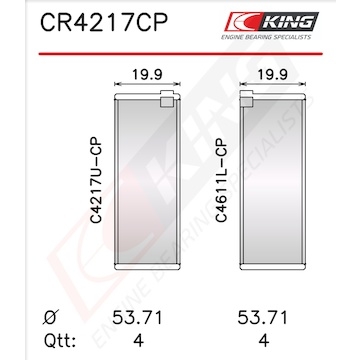 Pánev ojničního ložiska KING CR4217CP0.5