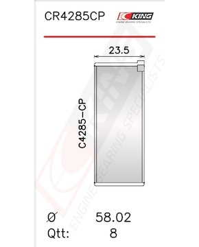 Pánev ojničního ložiska KING CR4285CP0.75