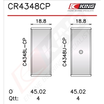 Pánev ojničního ložiska KING CR4348CP1.0