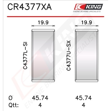 Pánev ojničního ložiska KING CR4377XA 030