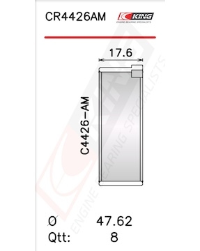 Pánev ojničního ložiska KING CR4426AM1.5