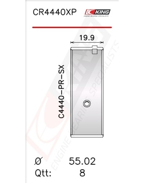 Pánev ojničního ložiska KING CR4440XP STDX