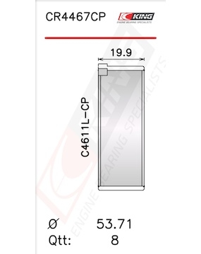 Pánev ojničního ložiska KING CR4467CP