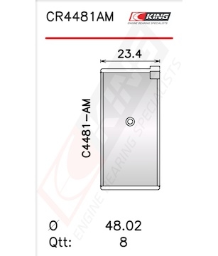 Pánev ojničního ložiska KING CR4481AM0.25