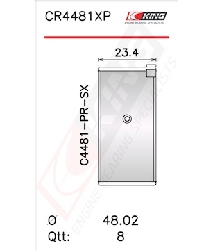 Pánev ojničního ložiska KING CR4481XP.025