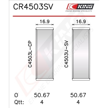 Pánev ojničního ložiska KING CR4503SV0.8