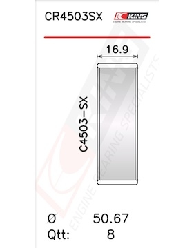 Pánev ojničního ložiska KING CR4503SX0.5