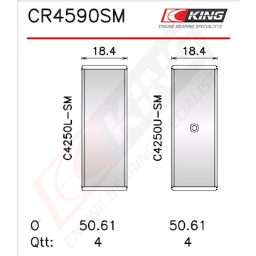 Pánev ojničního ložiska KING CR4590SM0.25