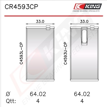 Pánev ojničního ložiska KING CR4593CP0.75