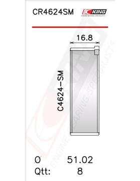 Pánev ojničního ložiska KING CR4624SM0.75