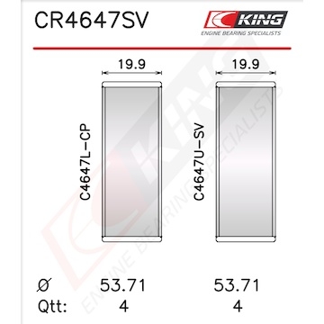 Pánev ojničního ložiska KING CR4647SV0.3