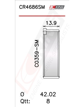 Pánev ojničního ložiska KING CR4686SM0.25
