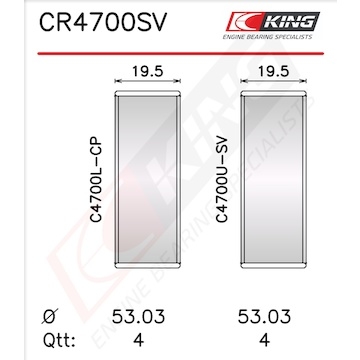 Pánev ojničního ložiska KING CR4700SV0.5