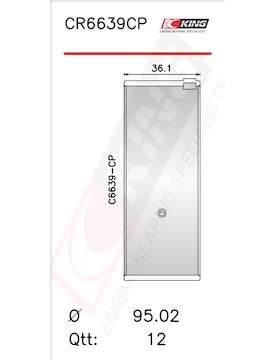 Pánev ojničního ložiska KING CR6639CP1.25