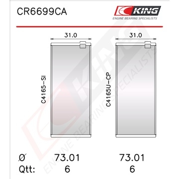 Pánev ojničního ložiska KING CR6699CA