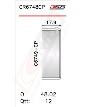 Pánev ojničního ložiska KING CR6748CP0.75