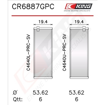Pánev ojničního ložiska KING CR6887GPC0.25