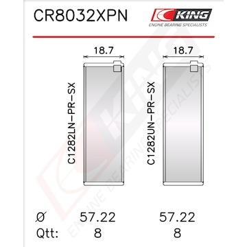 Pánev ojničního ložiska KING CR8032XPN