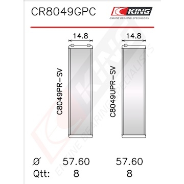 Pánev ojničního ložiska KING CR8049GPC.026