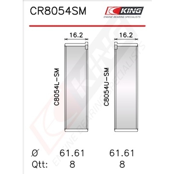 Pánev ojničního ložiska KING CR8054SM0.25