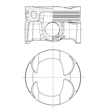 Píst MAHLE ORIGINAL 028 PI 00186 000
