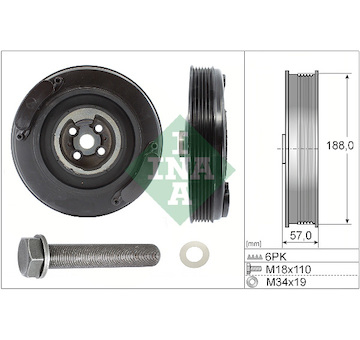 Řemenice, klikový hřídel INA 544 0002 20