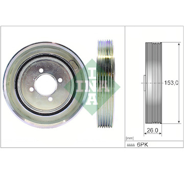 Řemenice, klikový hřídel INA 544 0040 10