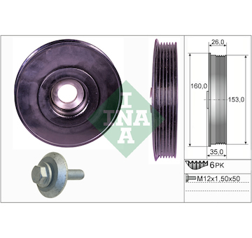 Řemenice, klikový hřídel INA 544 0079 20